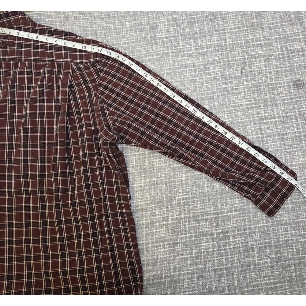 Duluth Plaid Flannel Shirt Men's 3XT Rugged Weight Outdoor Workwear Maroon/Black